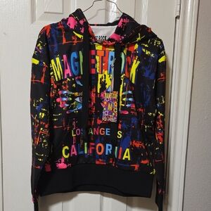 Youth Graffiti Print Pull-over Long Sleeves Hoodie